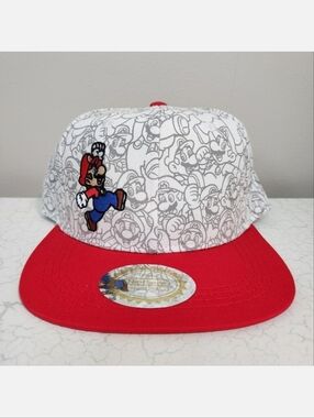 Nintendo Super Mario Bros. Officially Licensed White & Red Hat ~ NWT